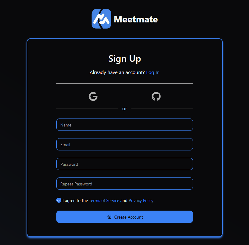 [Example signup page]